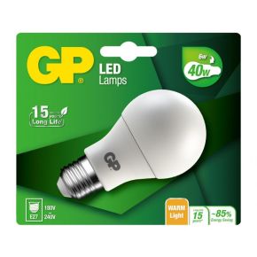 GP LED -pallolamppu, E27, 6 W (40 W), 470 lm