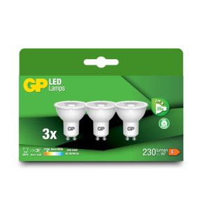 GP 3 kpl LED -heijastinlamppu, GU10, 3.1W (35W), 230lm